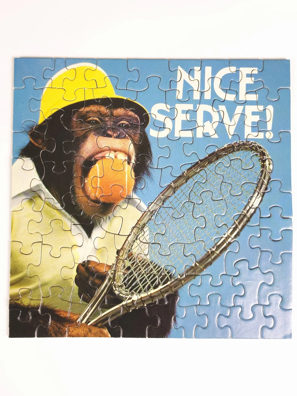 Springbok Vintage 70+  Mini Puzzle Chimpanzee Sports Bowling Tennis Set of 2